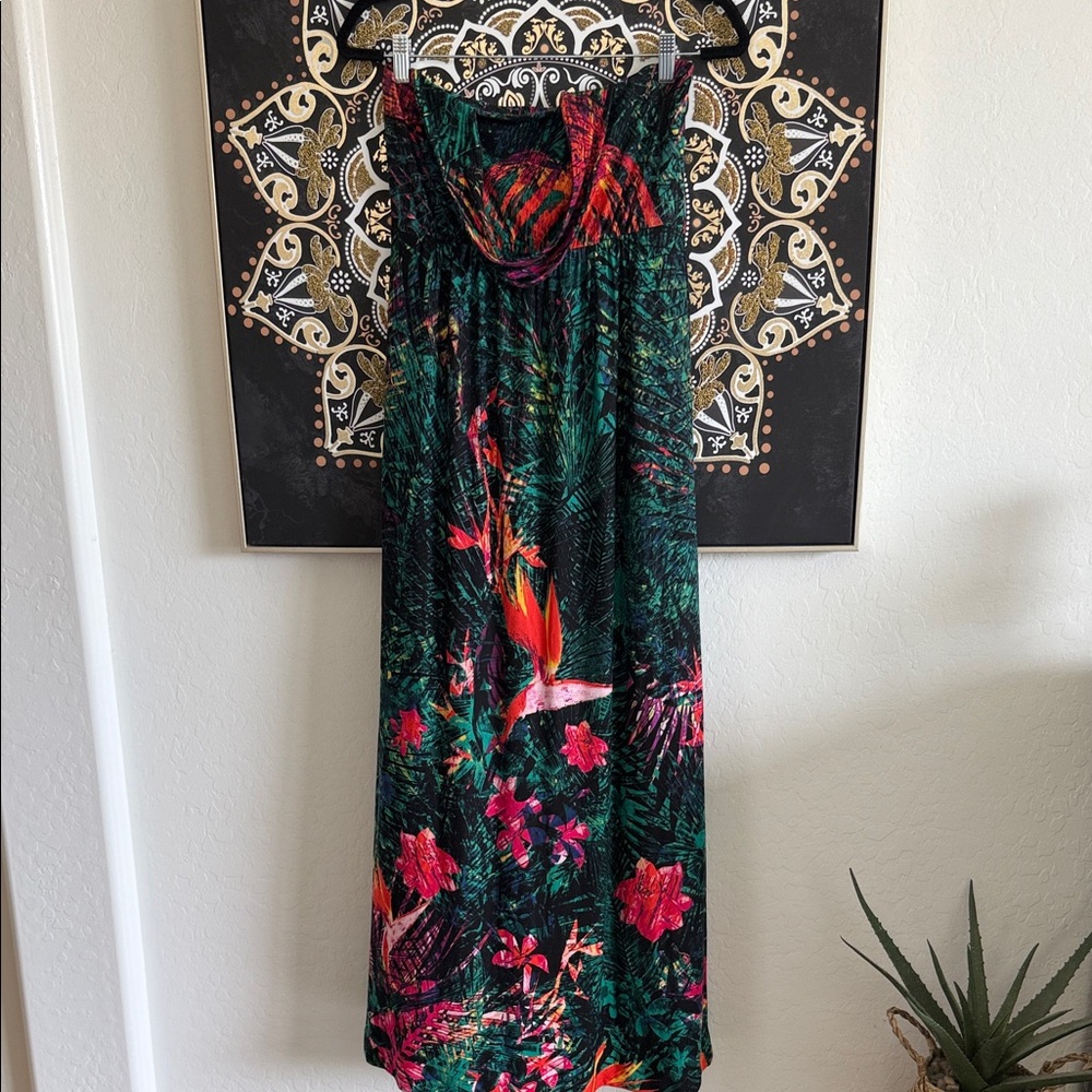 Soma Multicolor Tropical Print Dress